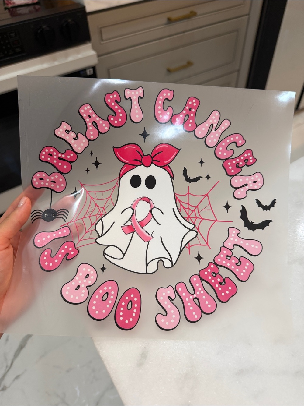 Breast cancer Halloween 10 inch DTF T-shirt transfers @@@@